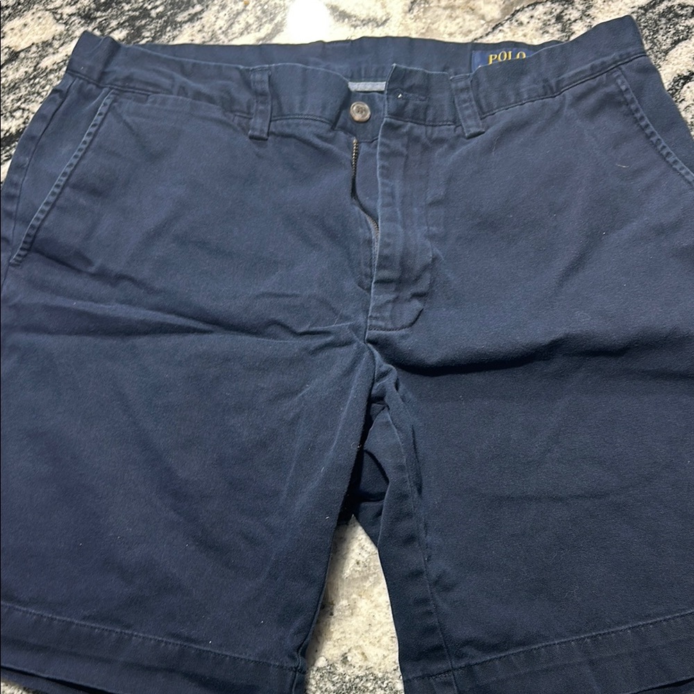 Polo by Ralph Lauren Men's Dark Blue Flat Front Shorts